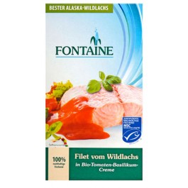 Fontaine Filet vom Wildlachs in Bio-Tomaten-Basilikum-Creme 