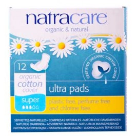 Natracare natural ultra pads super Damenbinden mit Flügeln 100% Baumwolle