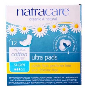 Natracare natural ultra pads super Damenbinden mit Flügeln 100% Baumwolle